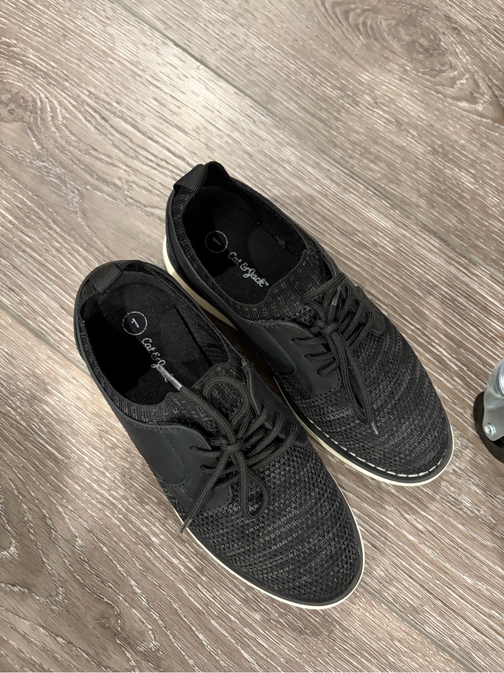 Cat & Jack Boys  Black Knit Lace-Up Sneaker